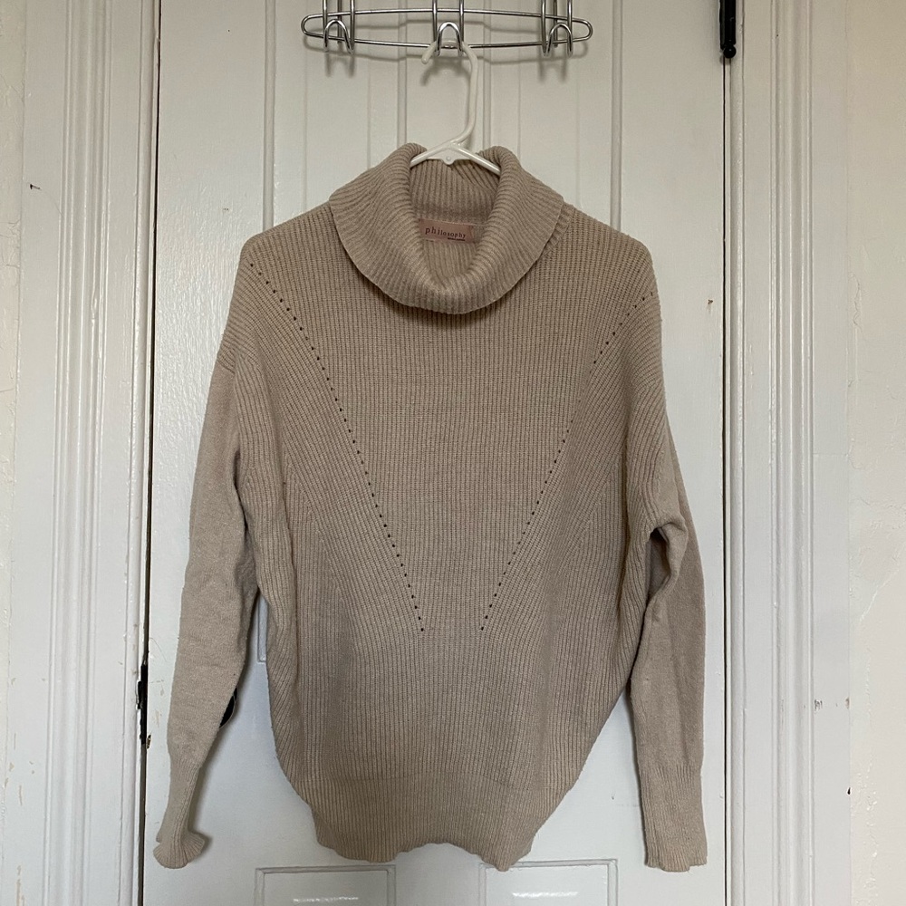 Philosophy Beige Turtleneck Sweater